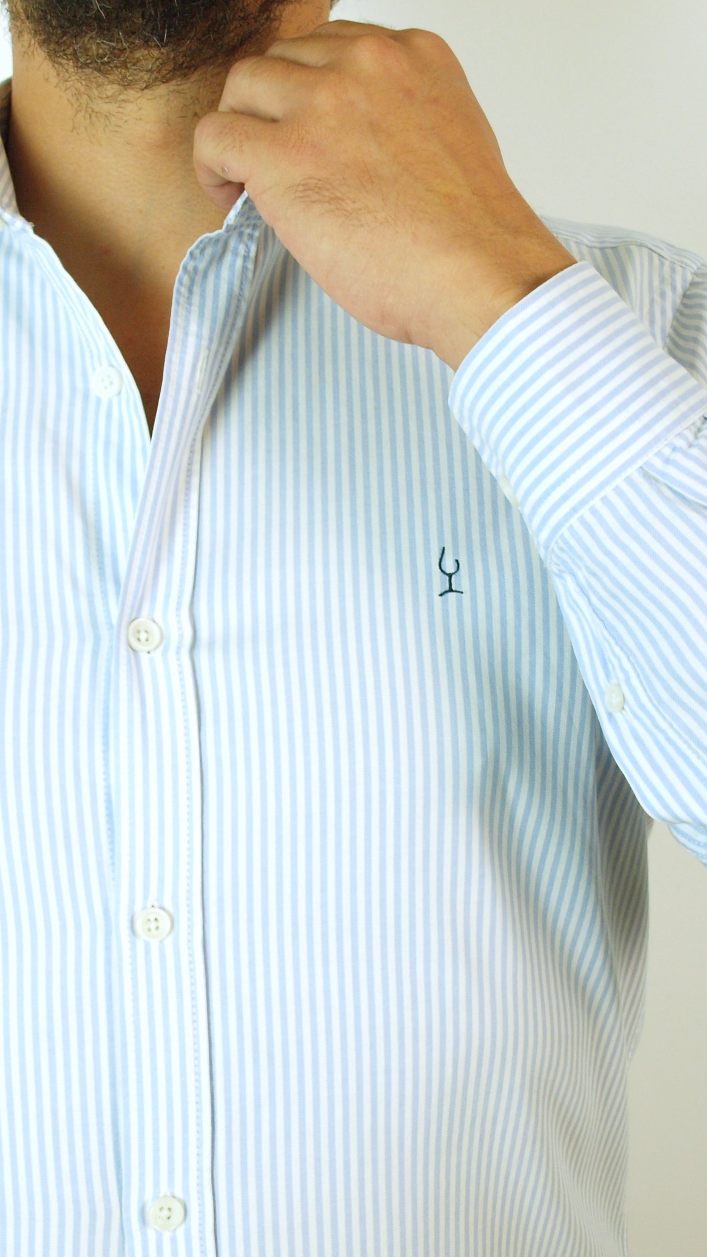 Camisa Rayas Azul y Blanco