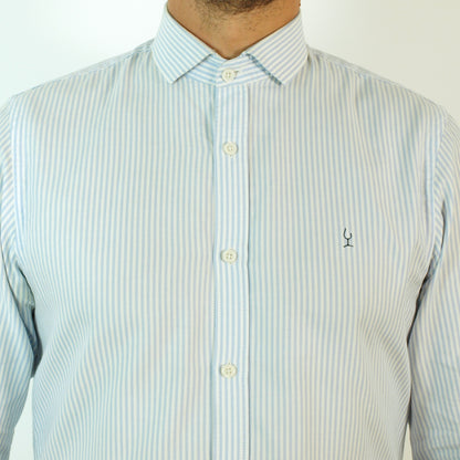 Camisa Rayas Azul y Blanco