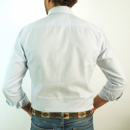 Camisa Rayas Azul y Blanco